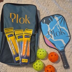 Blue and Black Pickleball Set with Vibrant Balls